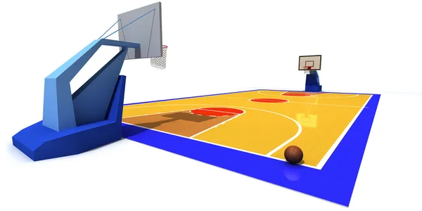 篮球场的 呈现的插图 — 图库照片