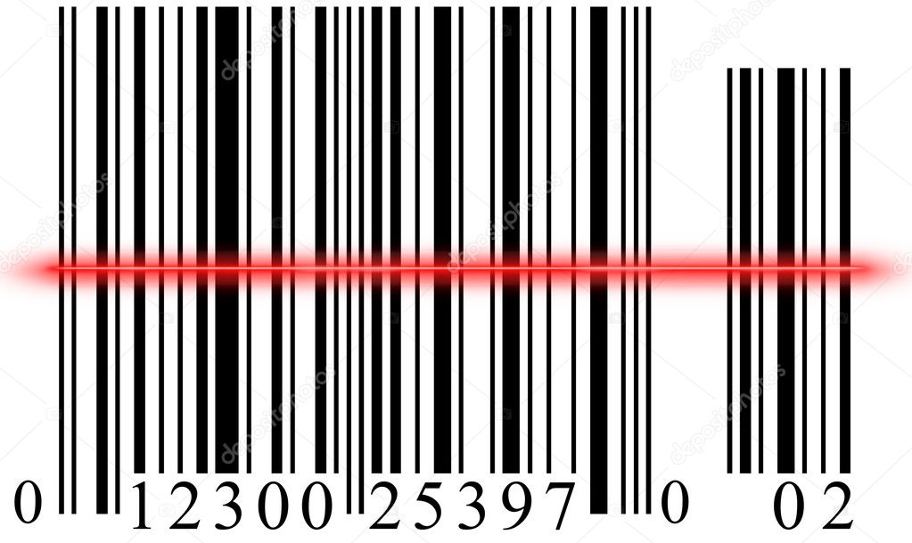 Bar code with red laser
