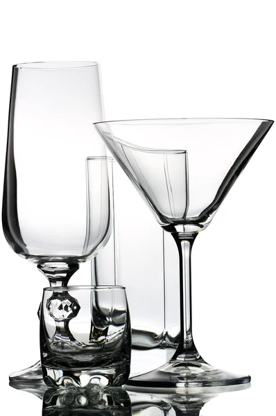 Close Glassware Set White — Stock Photo, Image