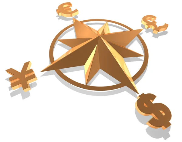Koncepcja Pieniądza Symbolami Dolara Euro Funt Jena — Zdjęcie stockowe