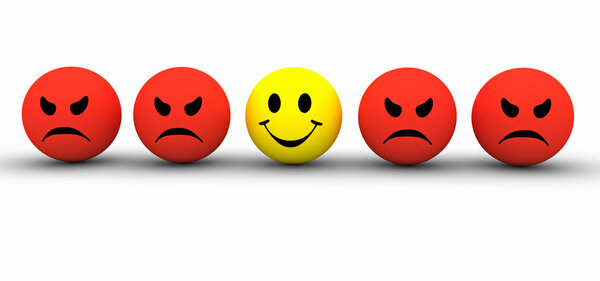 Красочные иконы улыбки показывают разные эмоции
