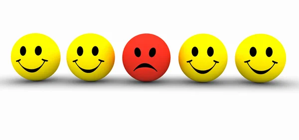 Farbenfrohe Lächeln Symbole Zeigen Unterschiedliche Emotionen — Stockfoto