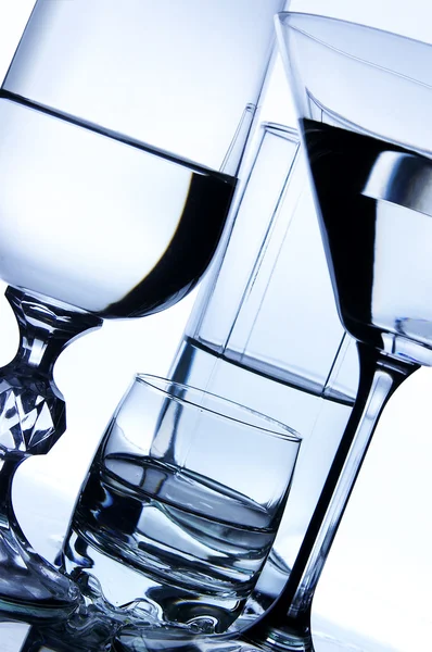 Close Glassware Set White — Stock Photo, Image