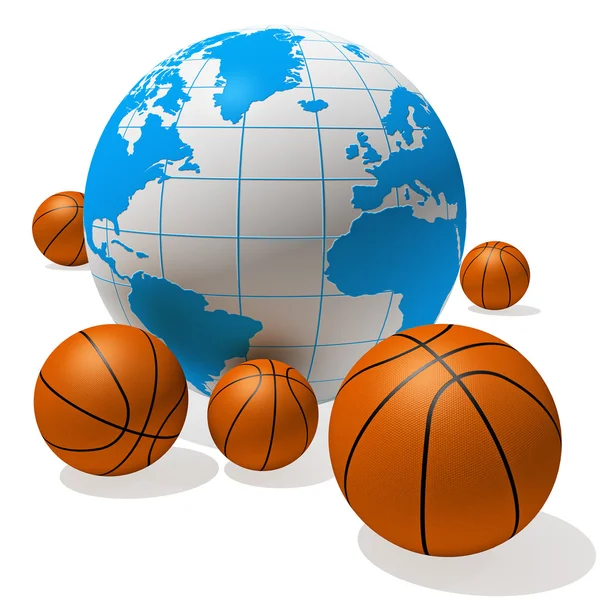 Balls and globe — Stock Photo, Image