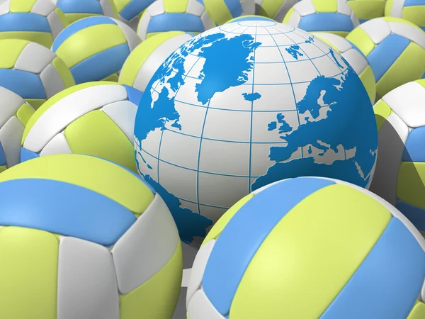 Gerenderde Ballen Met Globe — Stockfoto