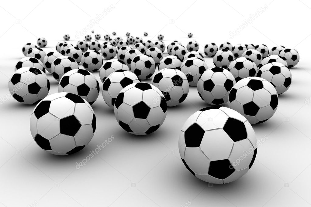 3D rendered soccer balls