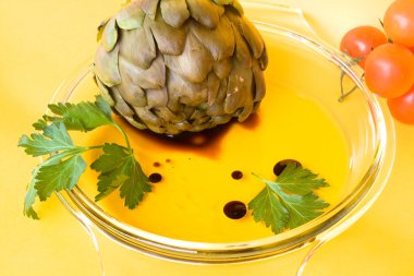 Italian Recipes - Boiled Artichokes With Vinaigrette clipart