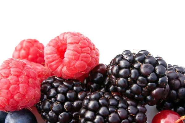 Raspberries And Blackberries — Stock Photo, Image