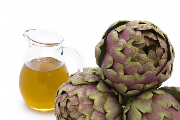Artichokes And Olive Oil — Stock Photo, Image