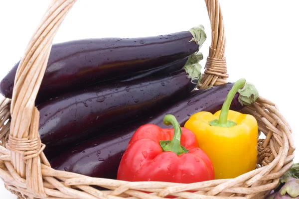 Eggplants And Peppers — Stock Photo, Image