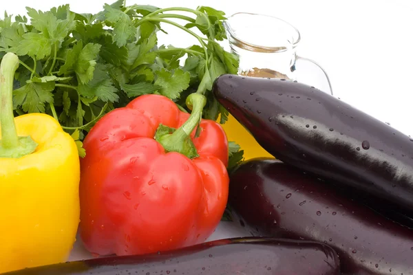 Peppers, Eggplants And Parsley — Stock Photo, Image