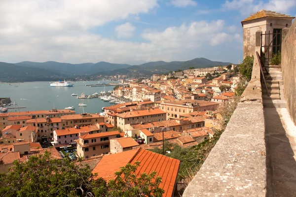 Blick auf Portoferraio von forte stella, Insel Elba — Stockfoto