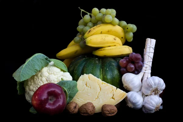 Ovoce, zeleniny a sýra — Stock fotografie