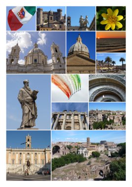 lazio, İtalya resimleri ile kolaj
