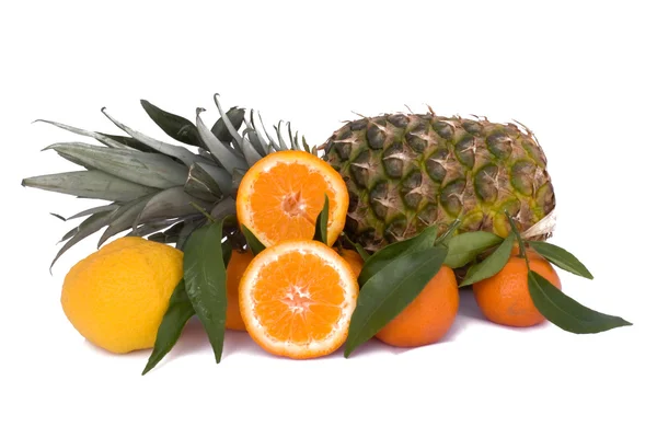 Ananasy, mandarynki i bergamotki — Zdjęcie stockowe