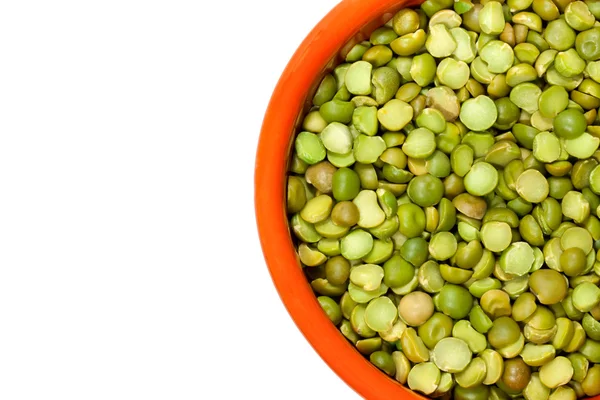 Makanan Legumes Ditutup Dari Mangkuk Dengan Potongan Kacang Polong Hijau — Stok Foto