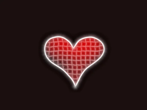 Symboler Abstrakt Valentine Hjärta Isolerad Svart Bakgrund — Stockfoto