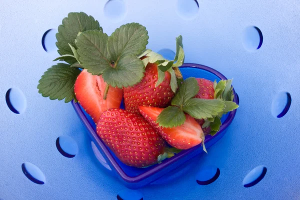 Fruits Heart Bowl Strawberries — Stock Photo, Image