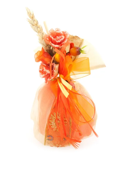 結婚式の好意 - バラのついた小さな鞄 — ストック写真