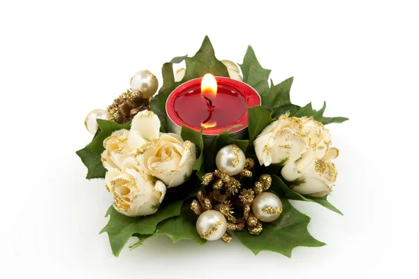 Decorated Candle For Christmas — Stock Photo, Image