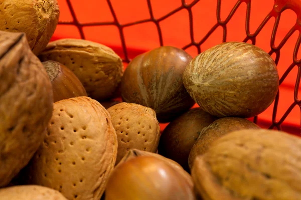 Almonds And Walnuts Macro — Stock Photo, Image