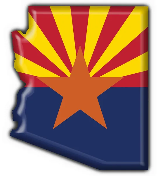 亚利桑那州 (美国州) 按钮国旗地图形状 — 图库照片