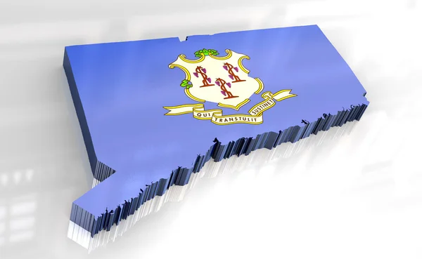 3d - Mapa de la bandera de Connecticut —  Fotos de Stock