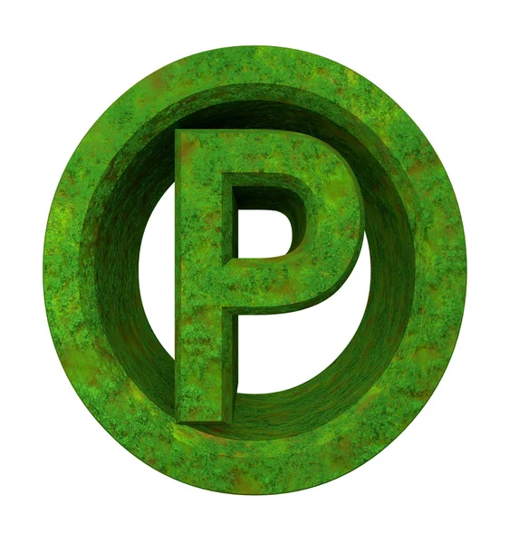 Символ Парковки Траве — стоковое фото
