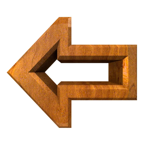 Seta símbolo em madeira - 3D — Fotografia de Stock