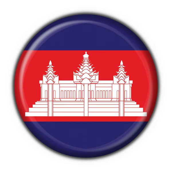 Kambodża Przycisk Amerykańska Flaga — Zdjęcie stockowe