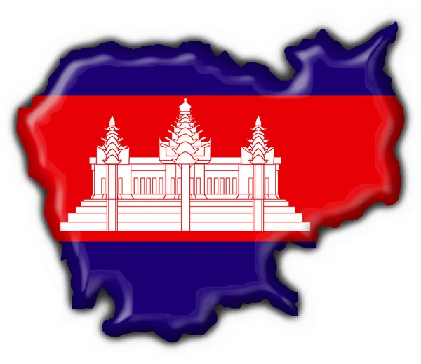 Cambodia american button map flag — Stock Photo, Image