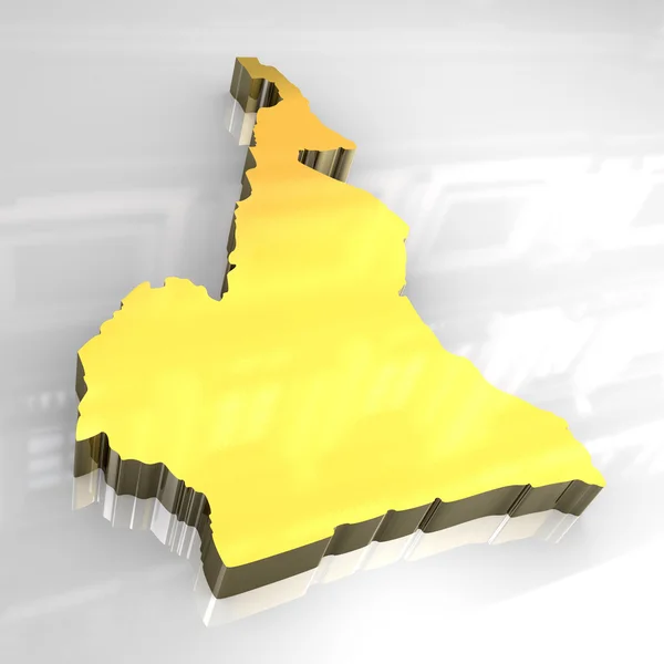3d mapa dorado de camerún —  Fotos de Stock