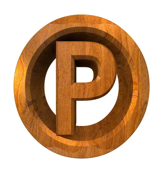 Symbol Parking Drewnie Wykonane — Zdjęcie stockowe