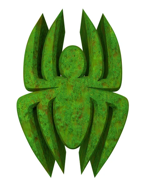 Groene Spider Gemaakt — Stockfoto