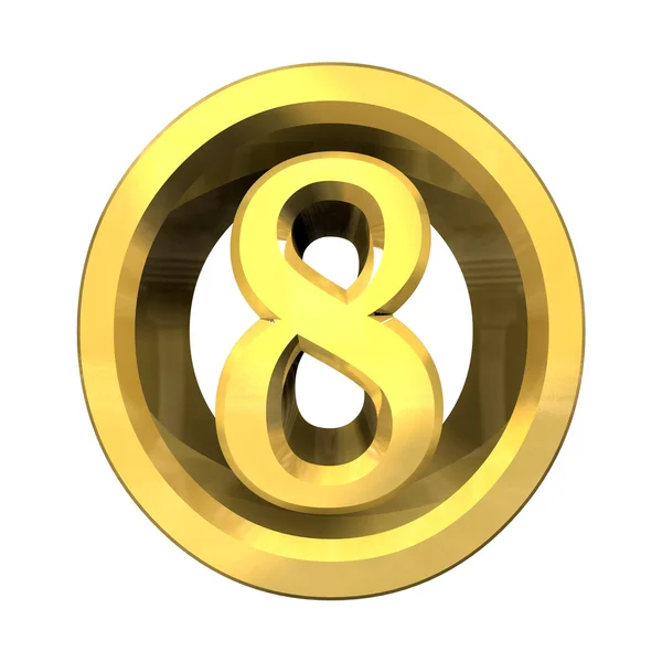 3d номер 8 в золоте — стоковое фото
