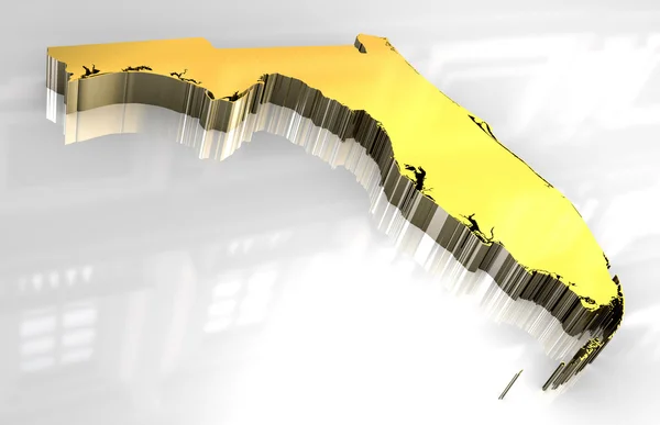 3D elkészített arany térképe florida — Stock Fotó