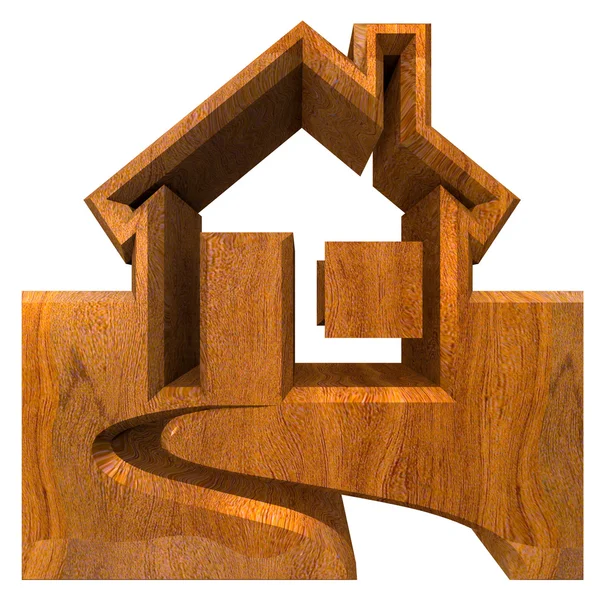 Huisje in hout - 3d — Stockfoto
