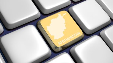 Keyboard (detail) with Afghanistan map key - 3d made clipart