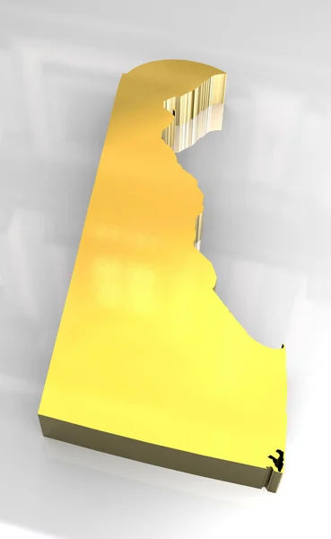 Gemaakte Gouden Kaart Van Delaware — Stockfoto