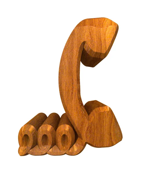 Telefonní Symbol Dřevo Udělal — Stock fotografie