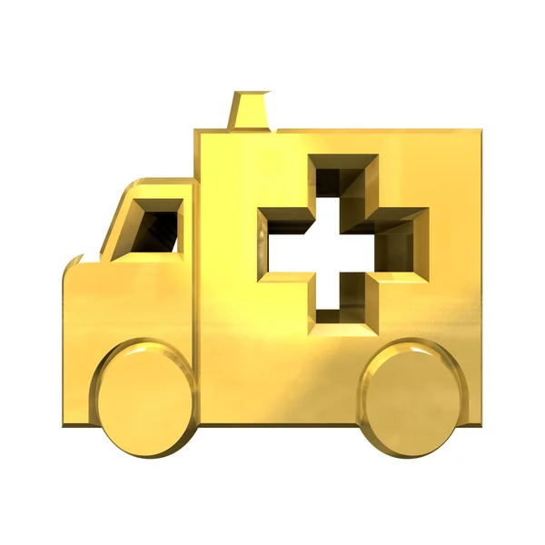 Rettungswagen Symbol Gold Made — Stockfoto