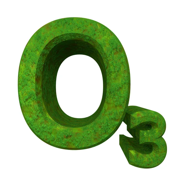 ओझोनच्या हिरव्या गवत मध्ये 3 डी रसायन सूत्रे — स्टॉक फोटो, इमेज