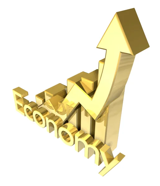 3D-s gazdaság - statisztikák grafikus arany — Stock Fotó