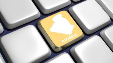 Keyboard (detail) with Algeria map key clipart