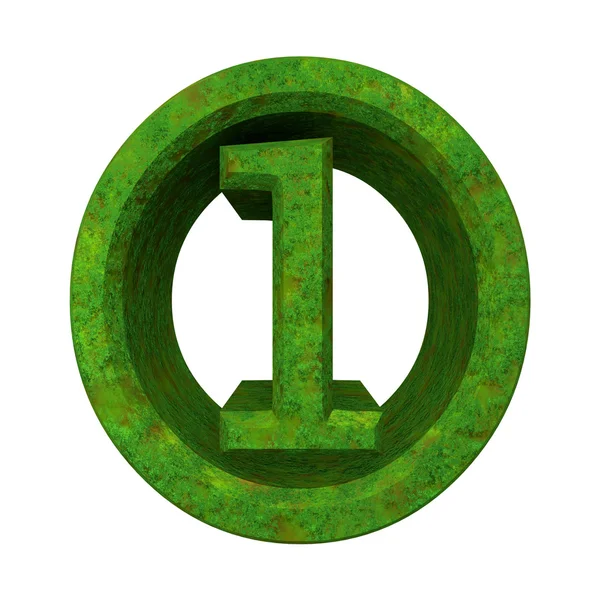 3d numero 1 in erba verde — Foto Stock