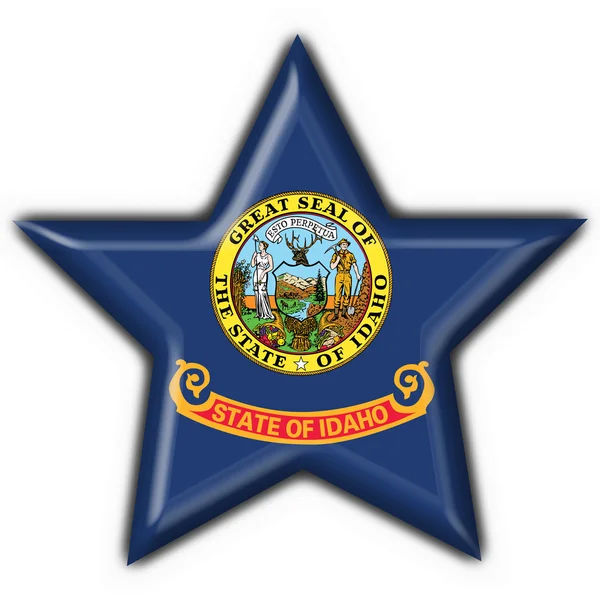 Forma de estrela de bandeira de botão Idaho (Estados Unidos) — Fotografia de Stock