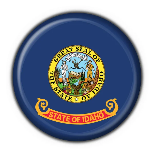 Αϊντάχο (ΗΠΑ κράτος) κουμπί σημαία στρογγυλή μορφή — Φωτογραφία Αρχείου