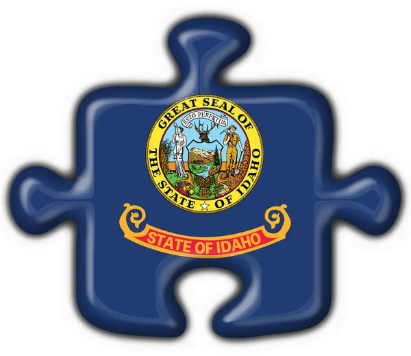 Idaho (USA Etat) forme de puzzle drapeau bouton — Photo