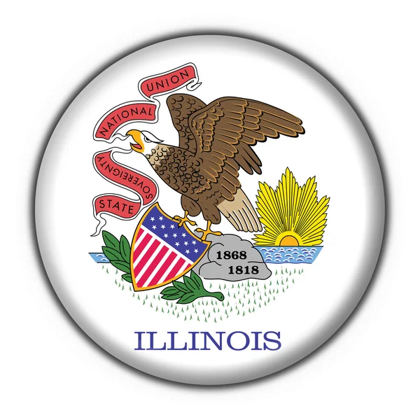 Illinois (Estados Unidos de América) botón bandera estrella forma — Foto de Stock