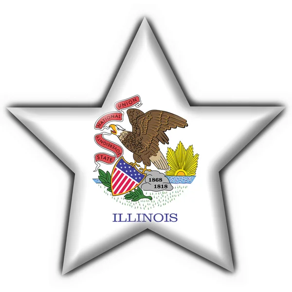 Illinois (Estados Unidos de América) botón bandera estrella forma — Foto de Stock